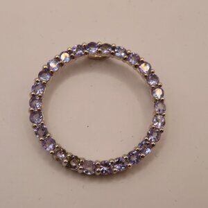 925 Silver Circle Purple Gem Pendant
